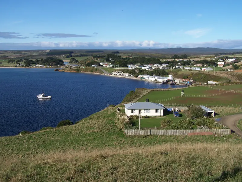 Photo of Waitangi, the main settlement on Chatham Island
