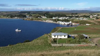 Photo of Waitangi, the main settlement on Chatham Island