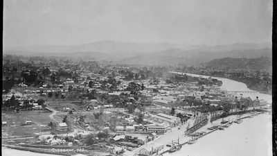 Photo of a historic panoramic view of Gisborne from Kaiti Hill (Titirangi)