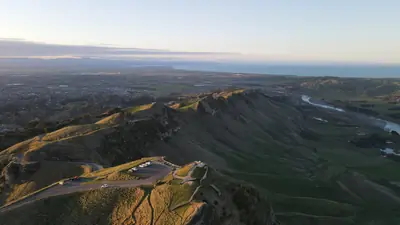 Photo of the view from Te Mata Peak over Hastings and Hawke's Bay