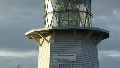 Photo of the old Portland Island lighthouse beside the Wairoa River, Wairoa